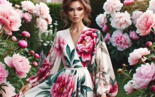 Пионы на одежде: романтика и изысканность цветочных мотивов в моде